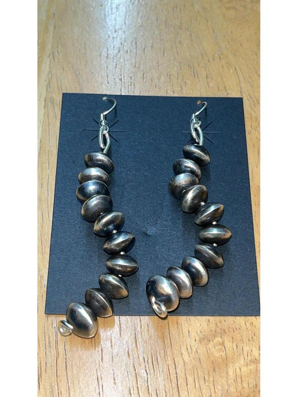 Native American Navajo jewelry handmade sterling silver Navajo pearl earrings